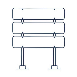 three rectangle road traffic sign icon in outline vector image