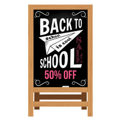 back to school design wooden announcement board vector image