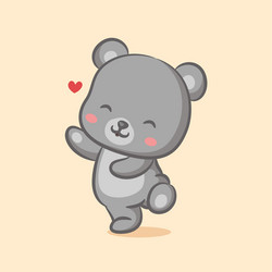 bear is dancing with full love in her face vector image