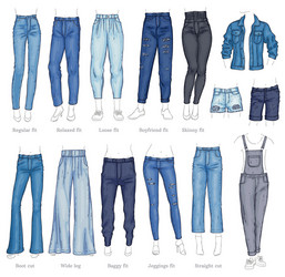 leggings fit style jeans female denim pants vector image