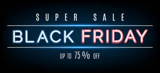 black friday neon sign vector image