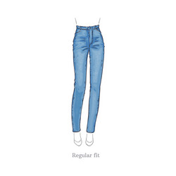 regular fit style jeans female denim pants vector image