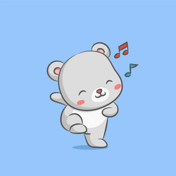 bear doll dancing with hip hop music vector image