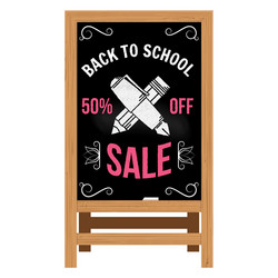 back to school design wooden announcement board vector image