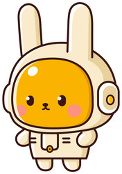 astronaut rabbit icon vector image