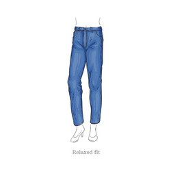 relaxed fit style jeans female denim pants vector image