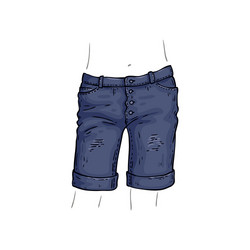 stylish jean shorts female denim pants vector image