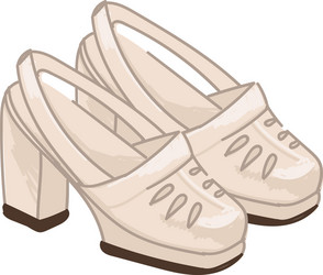 women shoes and clothes trends footwear 1970s vector image