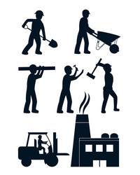 set of construction icons vector image