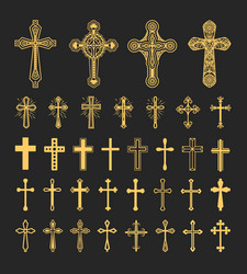 cross icons set vector image