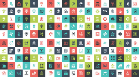 flat line web icons vector image