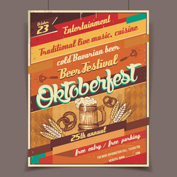 oktoberfest beer festival retro poster vector image