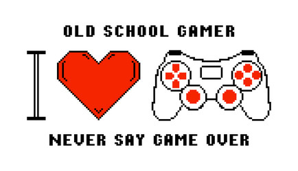 gamepad or joystick in pixel art style vector image