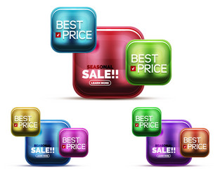 glass sale icons vector