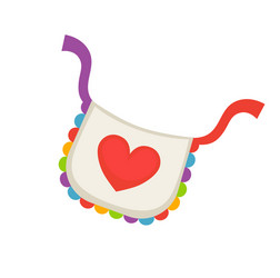 child bib with heart vector image