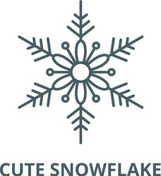 Cute snowflake line icon vector