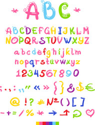 font letters and numbers vector image