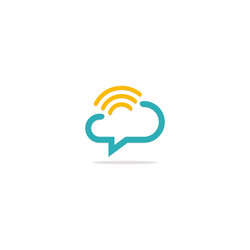 cloud signal technology logo vector image