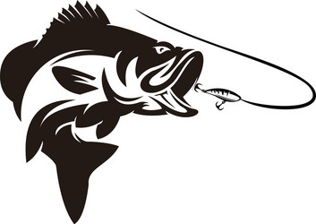 Fishing logo wild fish fly vector