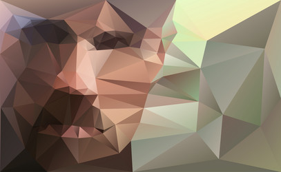 Portrait male warrior created from polygons vector