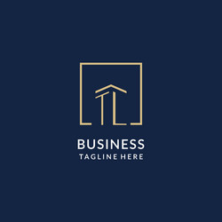 Initial tl square lines logo modern and luxury vector