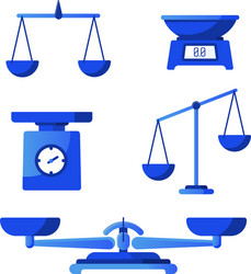 set bue scales bowls in balance libra vector image