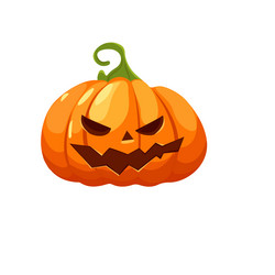 halloween pumpkin isolated on white background vector image