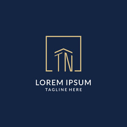 Initial tn square lines logo modern and luxury vector