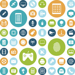 icons for technology and media vector image