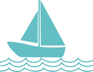 Monochrome silhouette with sailing boat vector