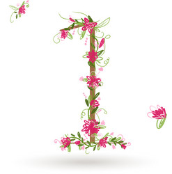 Floral number one for your design vector