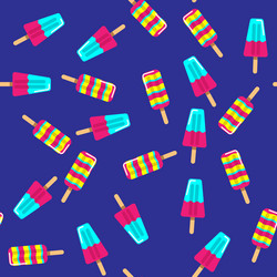 ice cream pattern on blue background summer vector image