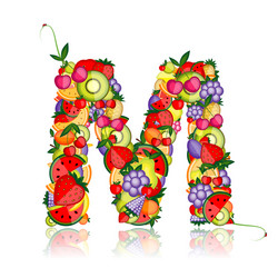 fruit letter for your design vector image