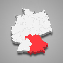 State location within germany 3d map vector