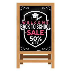 back to school design wooden announcement board vector image