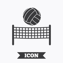 Volleyball net ball icon beach sport symbol vector