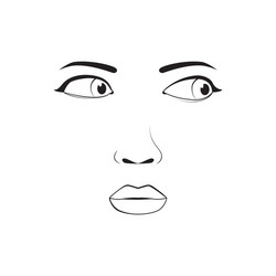 girl emotion face cartoon vector image