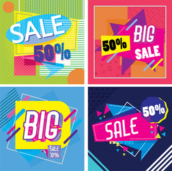 set of big and mega sale posters vector image