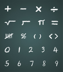 Chalk math symbols and numbers vector