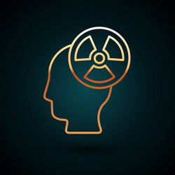 gold line silhouette of a human head vector image