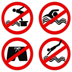 no swimming diving icon symbol vector image