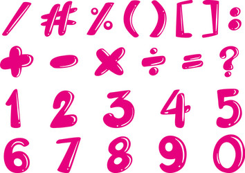 pink design for numbers and signs vector image