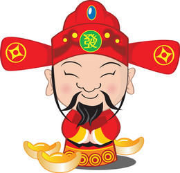 choy san god of wealth vector