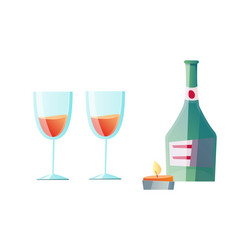 romantic drink flat composition vector image