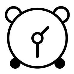 black alarm clock icon on white background vector image