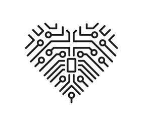 heart implant cardiology medicine line icon vector image