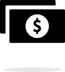 bundle with dollar sign simple icon on white vector image