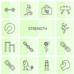 14 strength icons vector