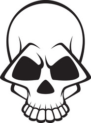 black and white human skull icon symbol or emblem vector image