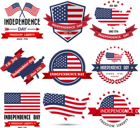 independence day badge and label vector image